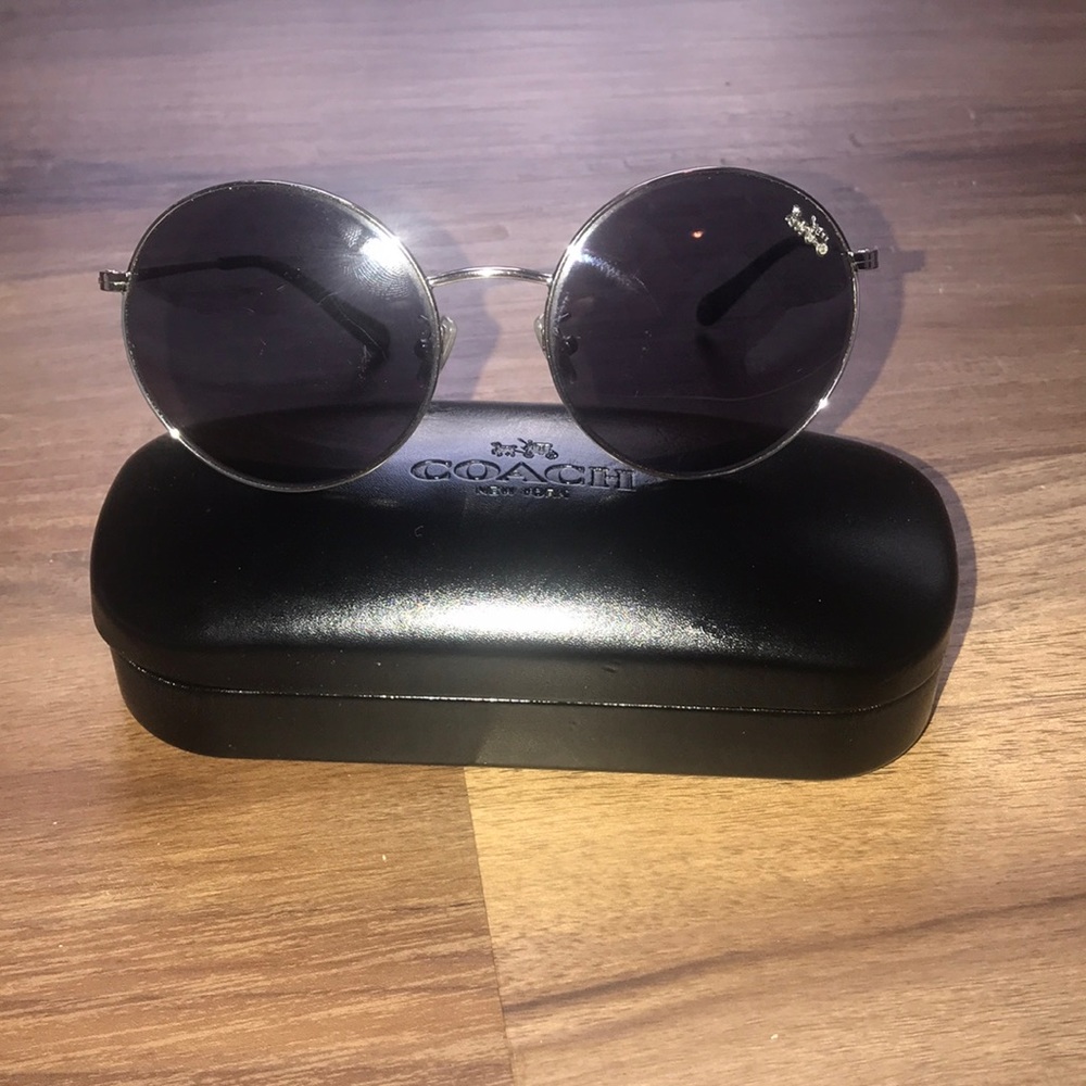 Womens Coach Purple Lens round sunglasses